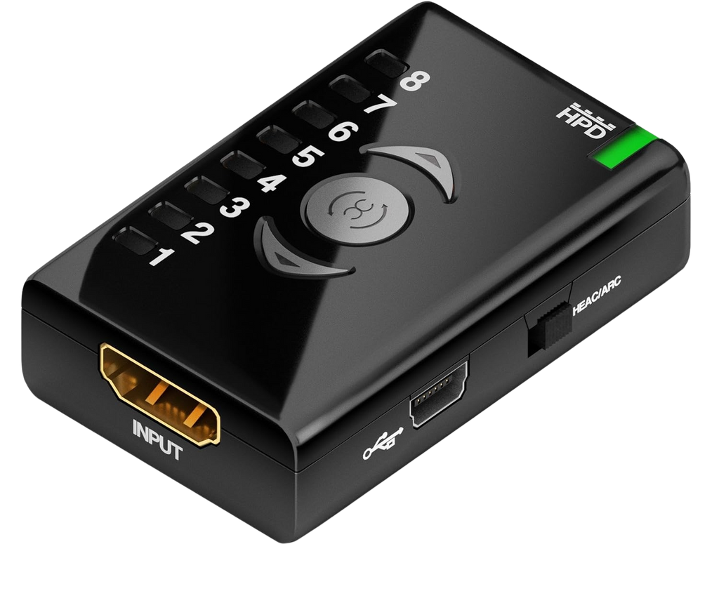 Dr HDMI mit Banktasten, HDMI-Eingang und grüner HPD-Anzeige