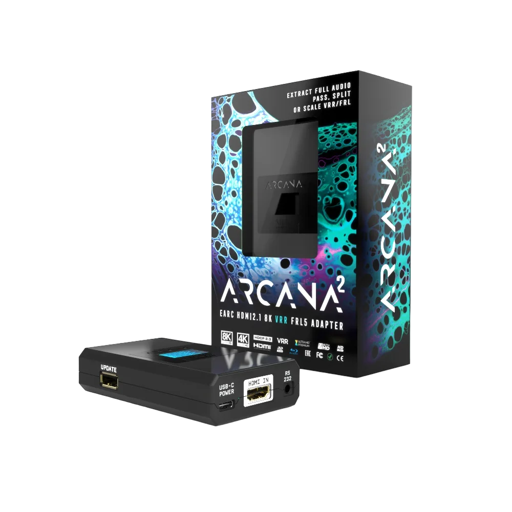 HDfury Arcana 2 8K eARC Adapter - Vorderansicht mit OLED-Display