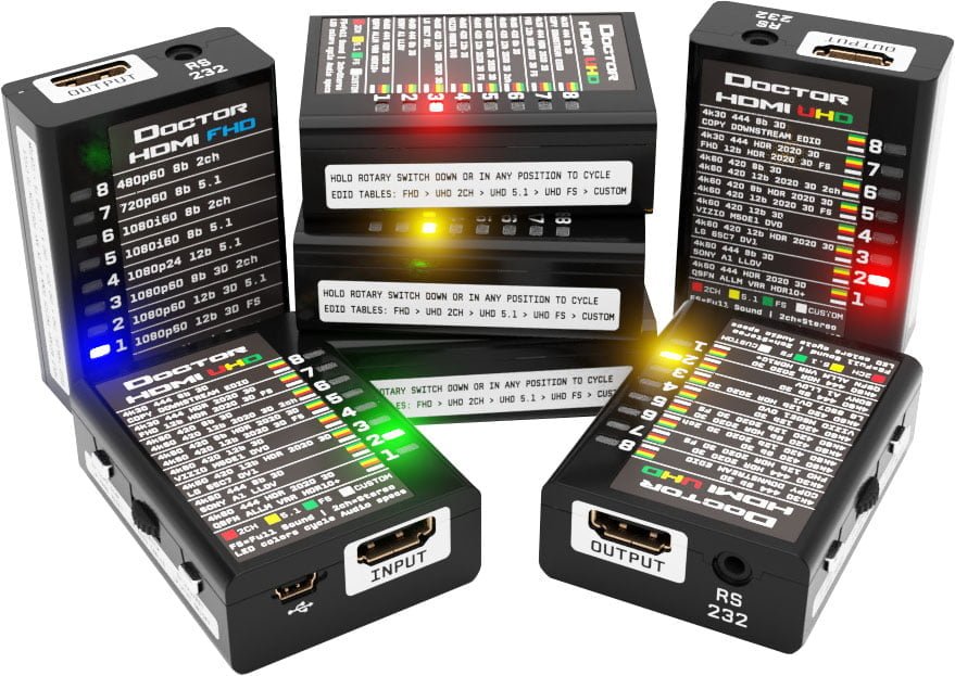 Dr HDMI 4K zwischen HDMI-Quelle und Display angeschlossen